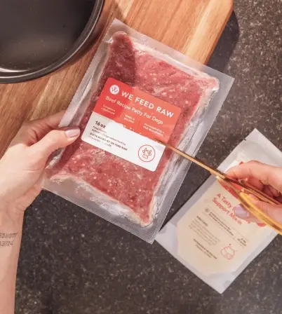 We Feed Raw beef patty